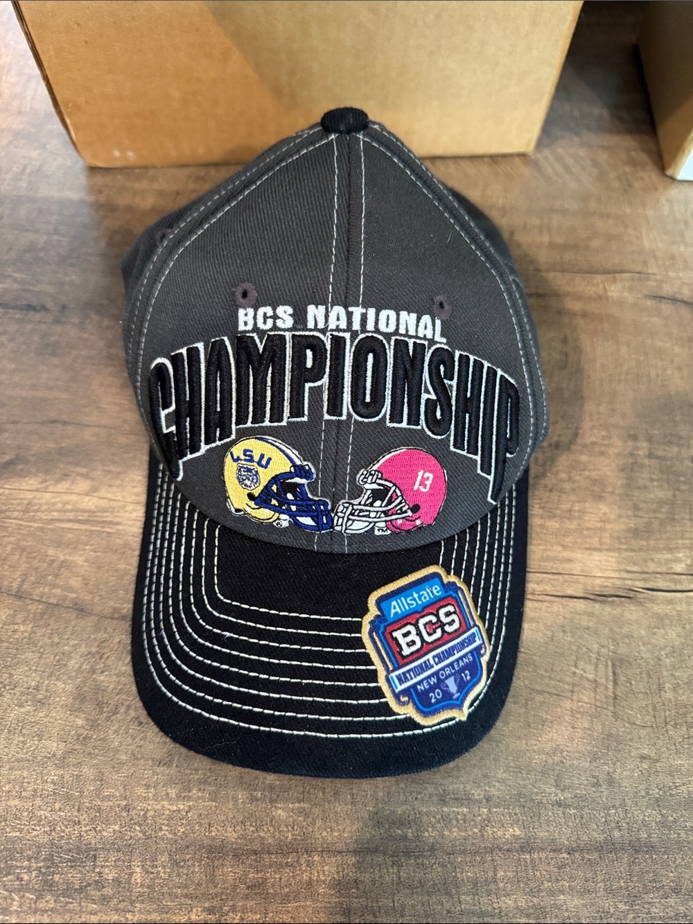 Zephyr Black and Gray BCS National Championship Hat with Helmet Graphics